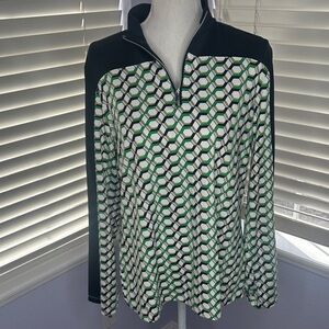 Women's Green Geometric Pattern Shirt